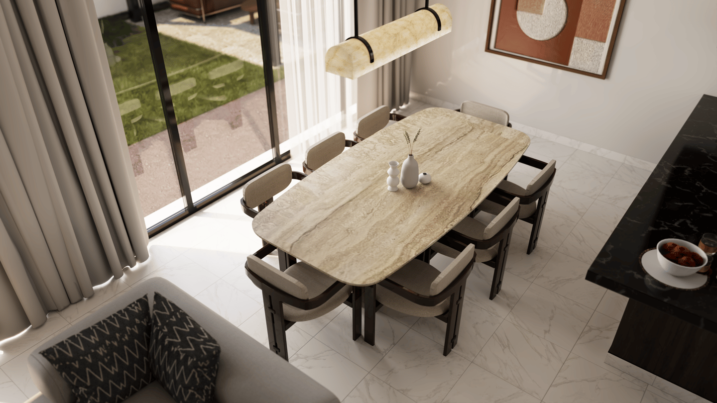 Dubai villa contemporary dining area designed by Moori