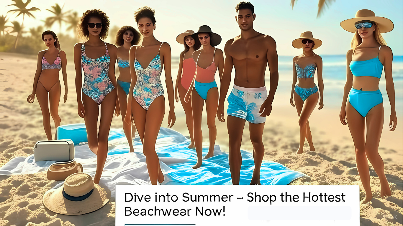 a group of people standing on a beach