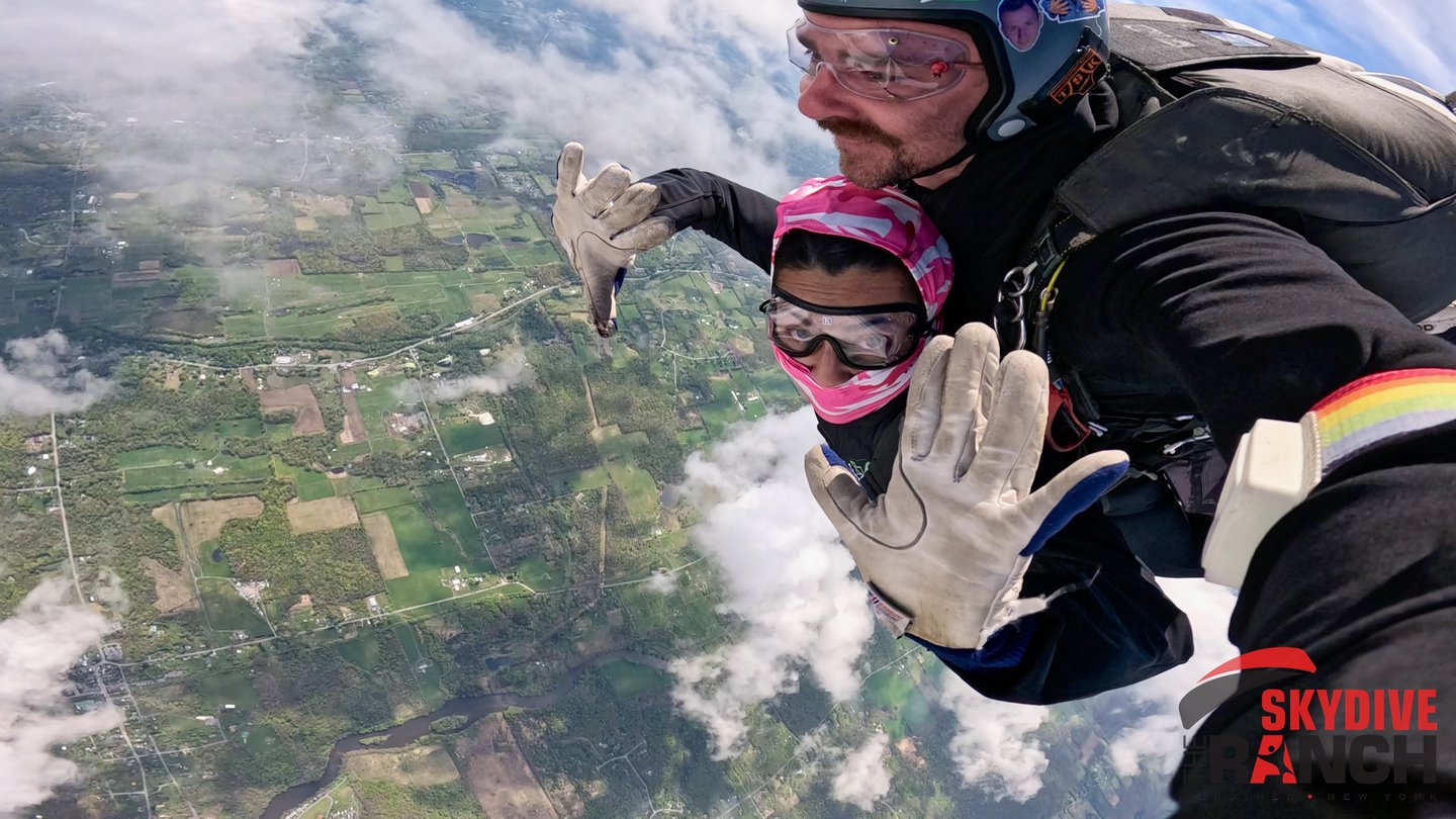 Ampearo Marketing Founder & CEO skydiving. photo credits to Skydive at the Ranch