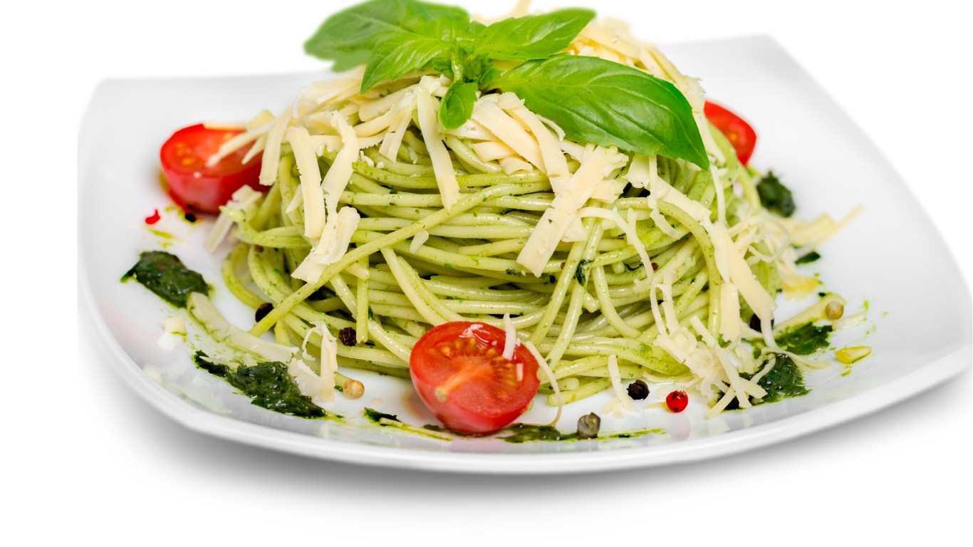 Keto Zoodles with Shredded Chicken and Pesto Sauce