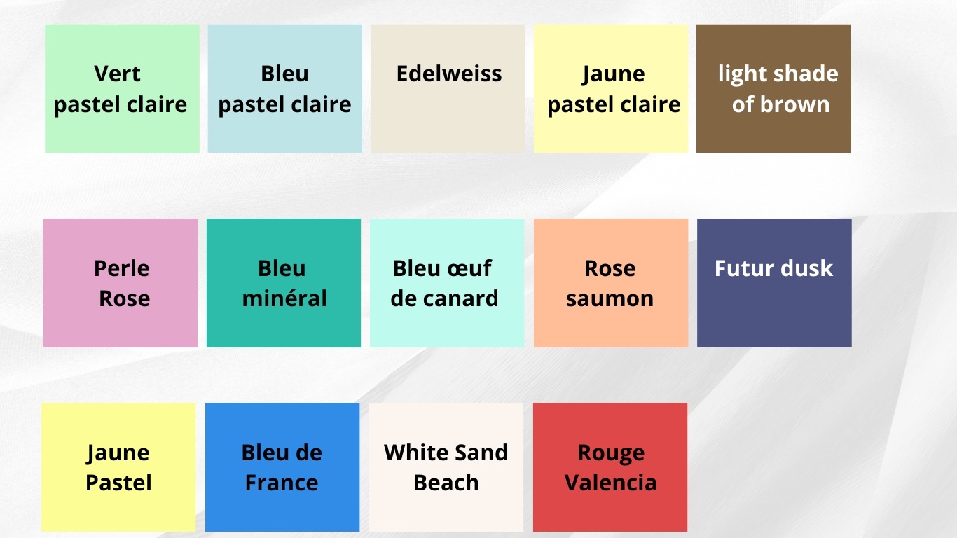 Color of classic collection candles 100% natural from  eclatdeluciole.fr