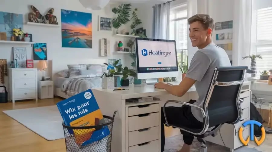 un jeune qui abandonne wix pour hostinger