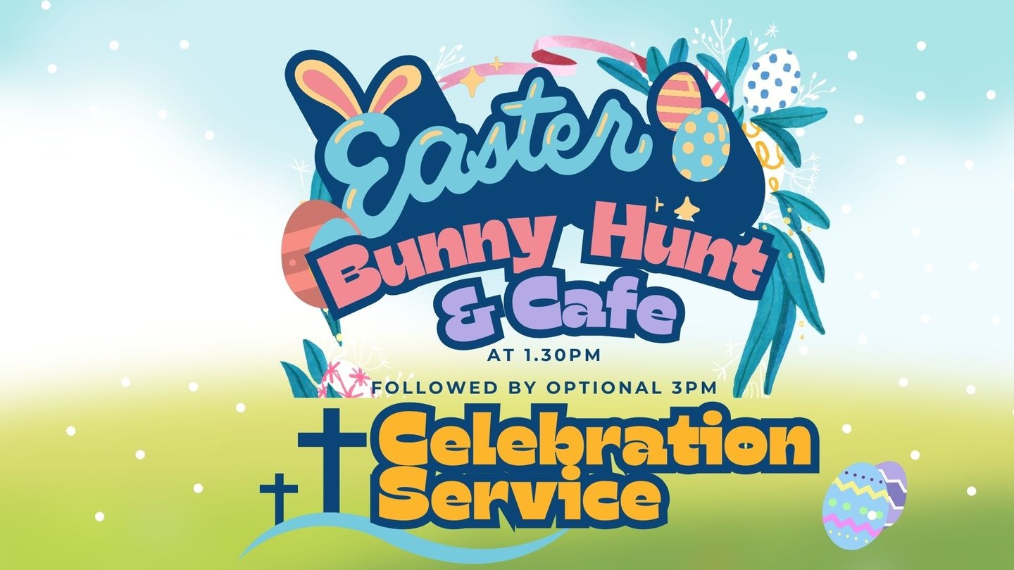 Easter Community Bunny Hunt at 1.30pm Uphall Community Centre, plus 2pm Cafe, and 3pm Easter Service