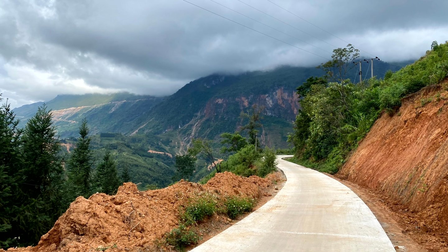 a road with a mountain view