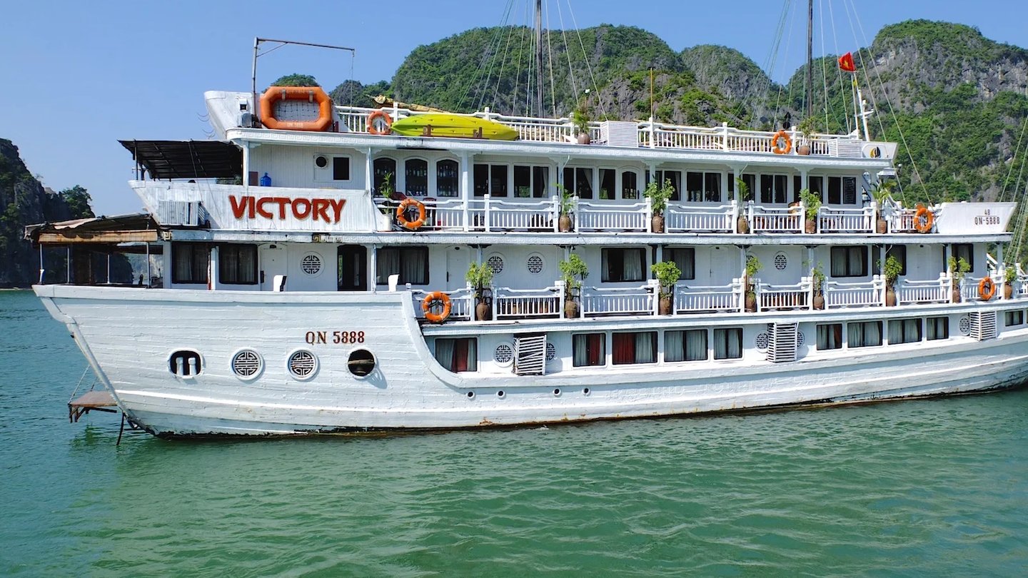 a large boat in the water