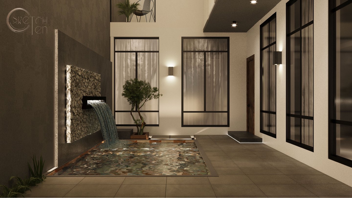 large windows pool area