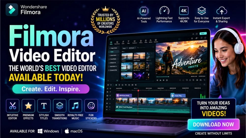 Free Download Filmora AI Video Editor Now!