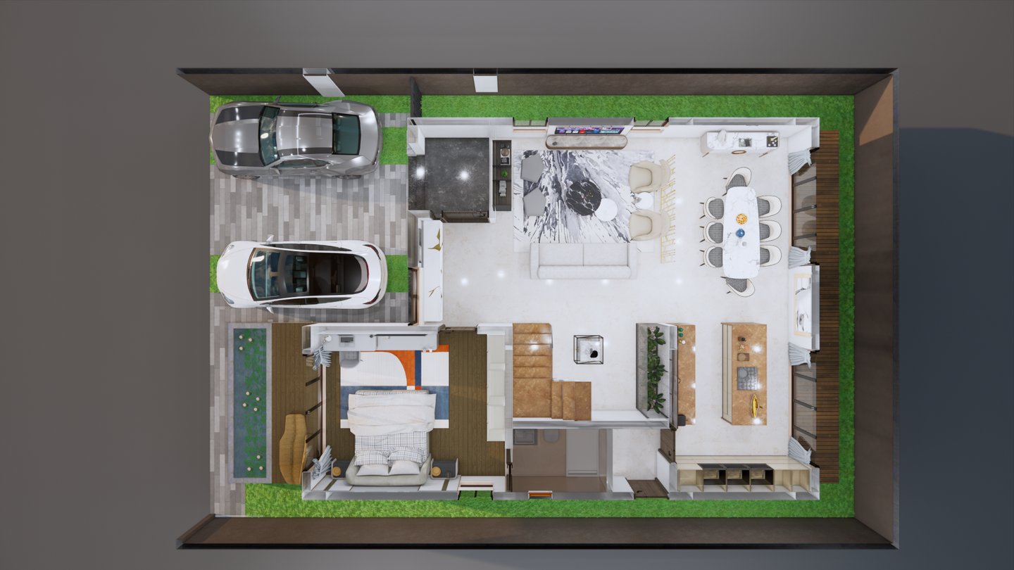 West facing Fortune Hestia villa basement plan including covered parking