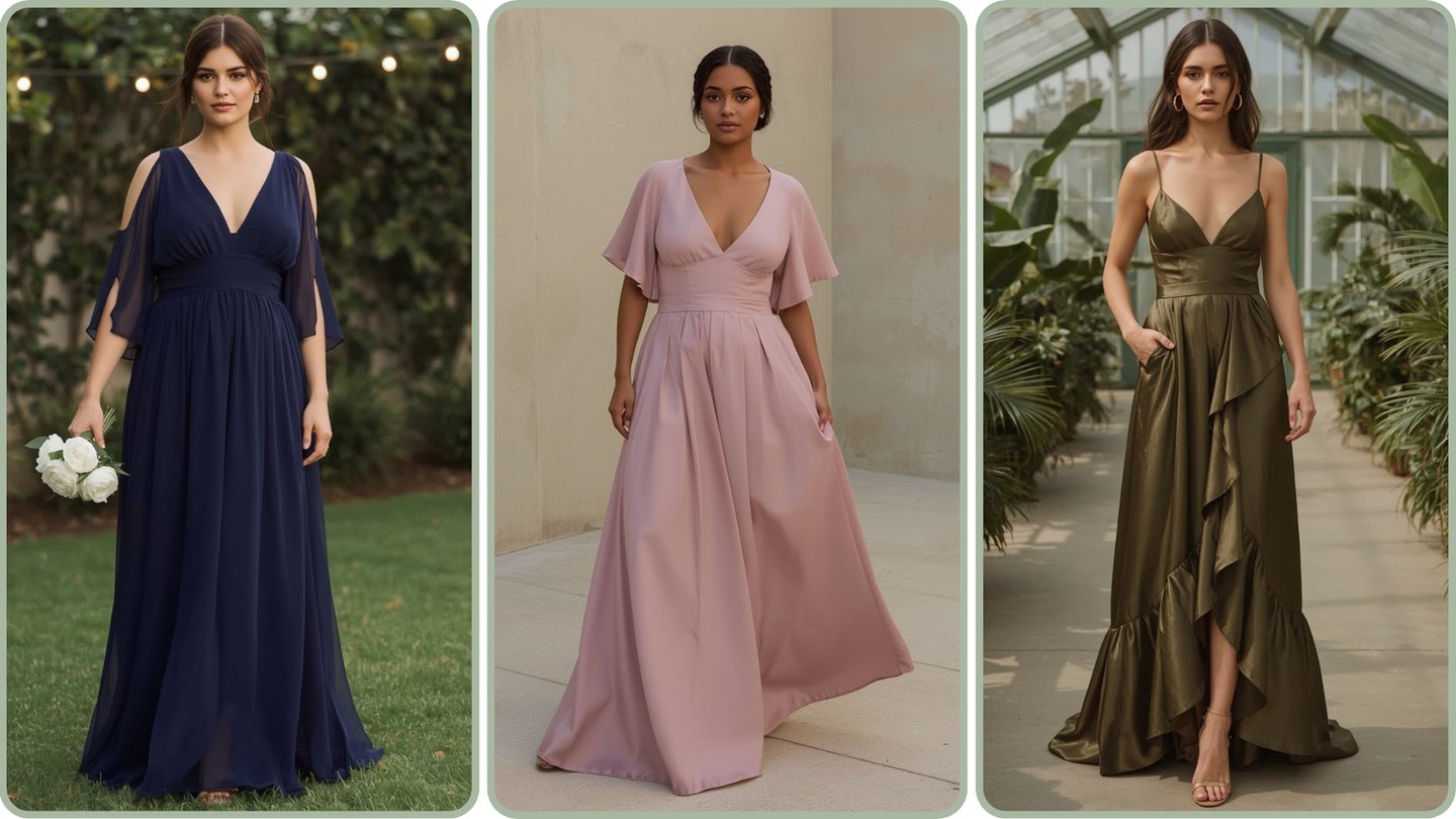 3 robes ideal morphologie en V demoiselle d'honneur