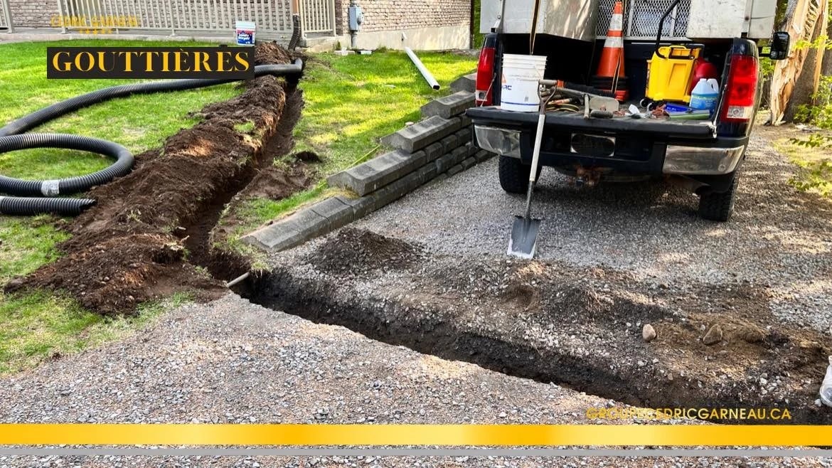 Nettoyage de gouttières à Québec et installation de drains de surface – préparati