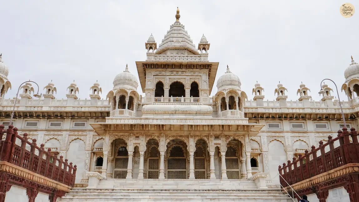 Grand & majestic Jaswant Thada Jodhpur, often called the Taj Mahal of Marwar, built in white marble with intricate carvings.