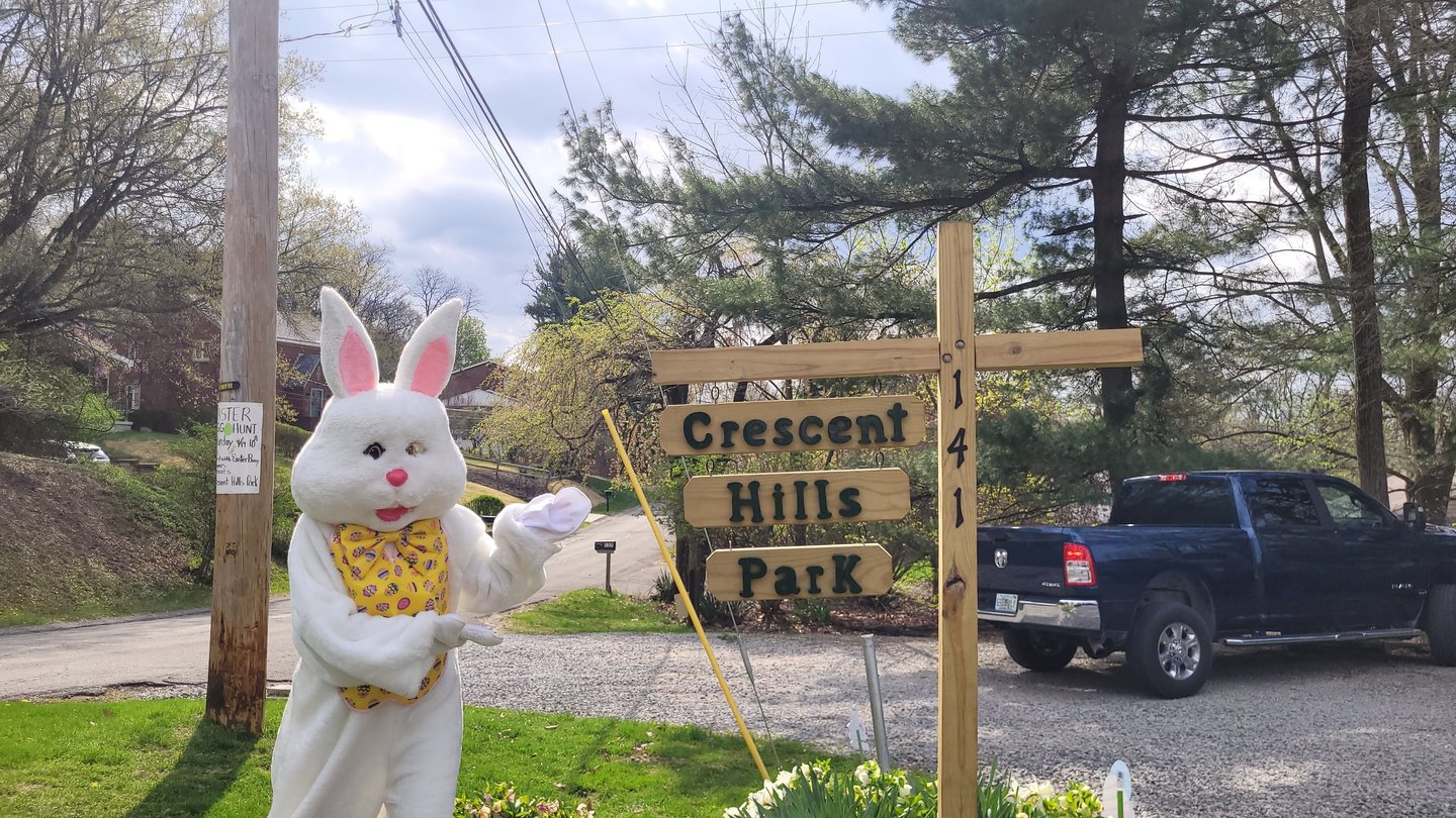 Easter Bunny visiting Crescent Hills Park