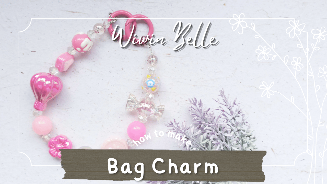 Making a Bag Charm Using Pink Balloon and Candy Beads