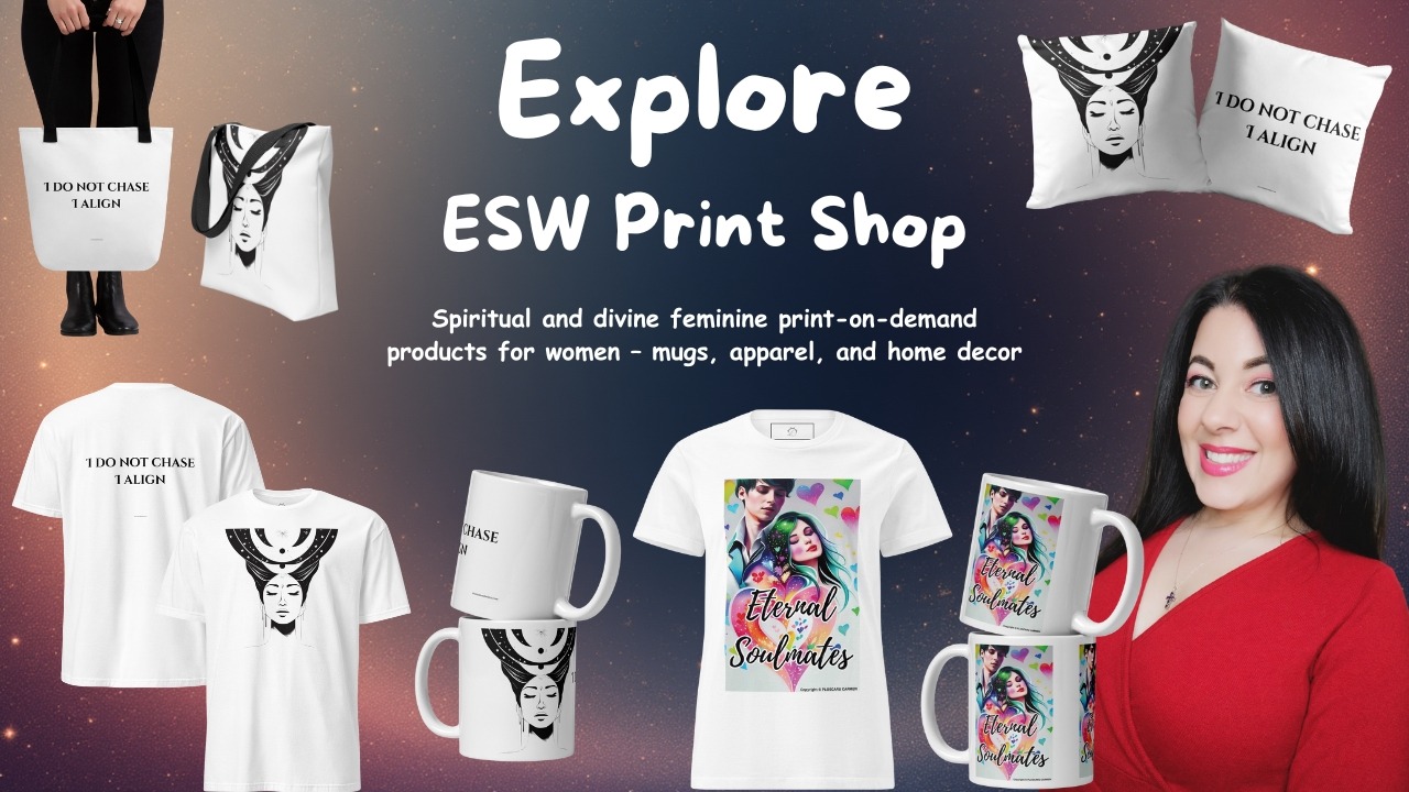 eternalsoulwriter.com print-on-demand products for women – banner ESW print shop 