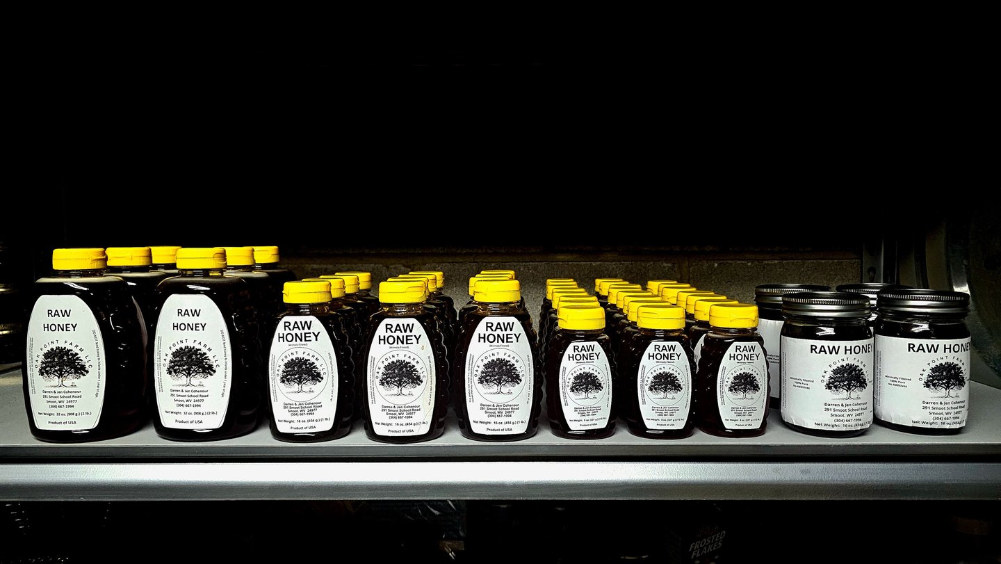 Bottles of fresh raw all natural honey