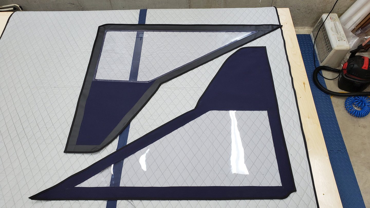 Strataglass and Sunbrella boat window panels