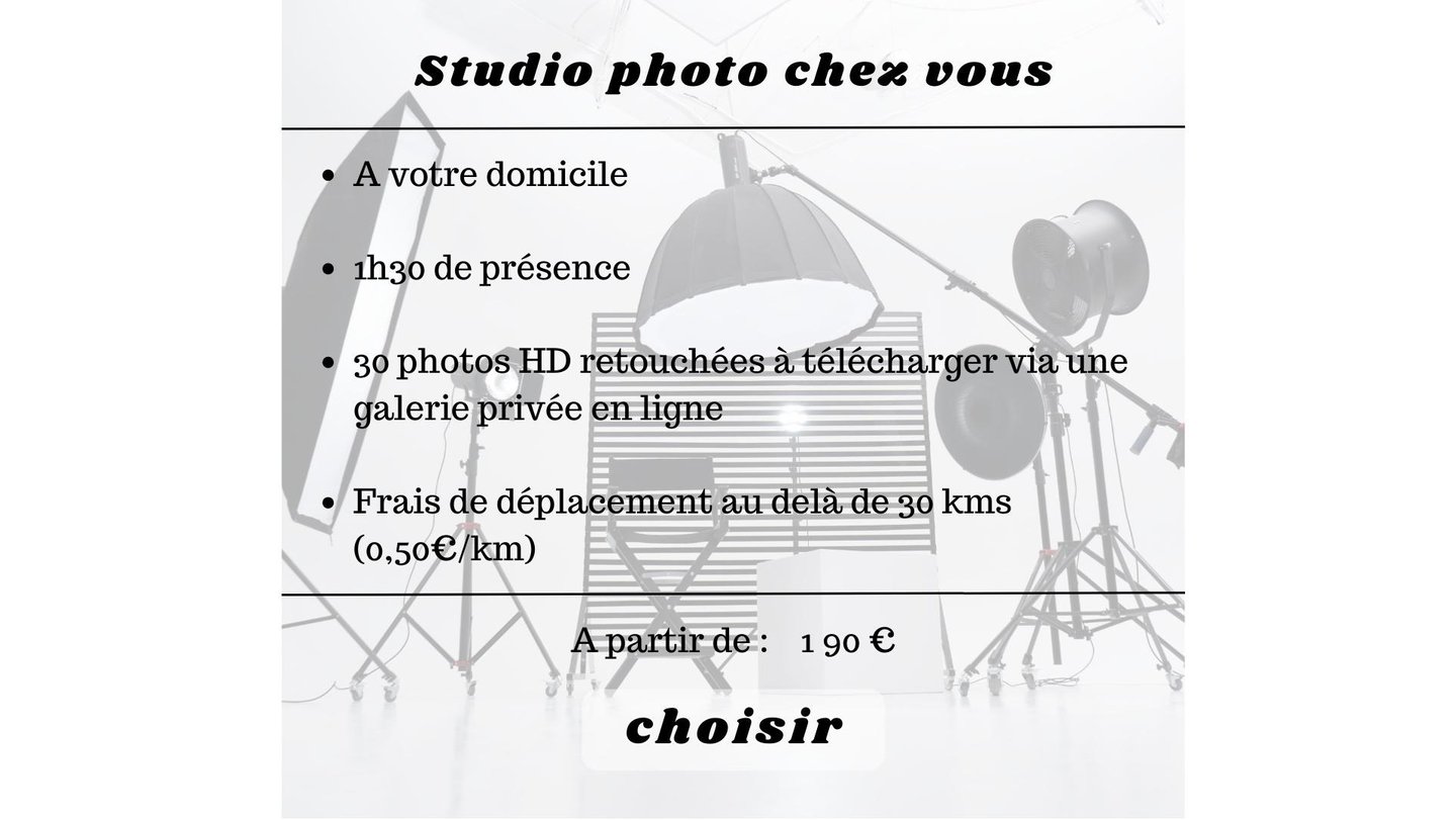 shooting photo studio à domicile
