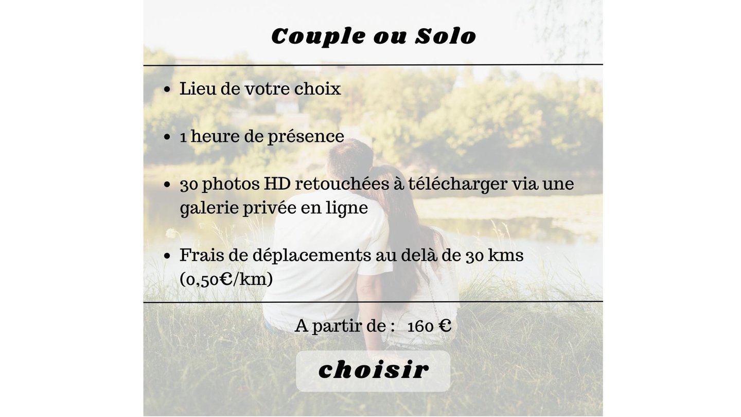 shooting photo couple ou solo