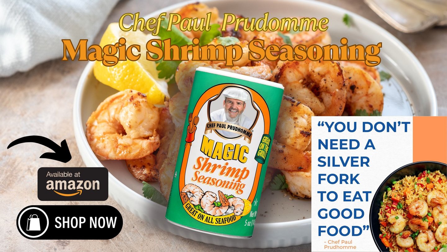 a bowl of food with a can of magic shrimp seasoning seasoning