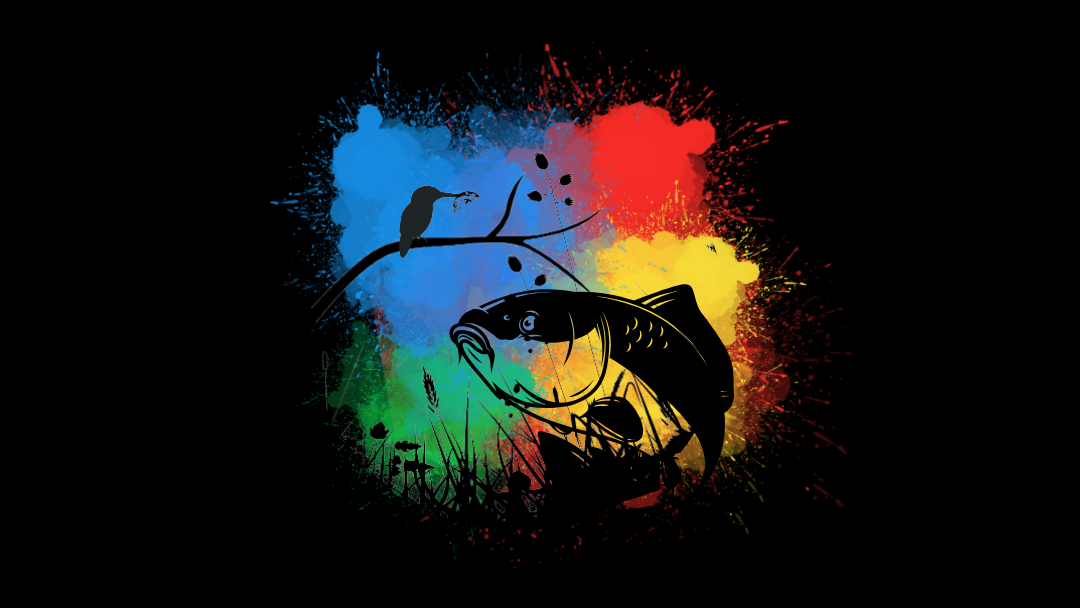 a fish in a colorful painting style