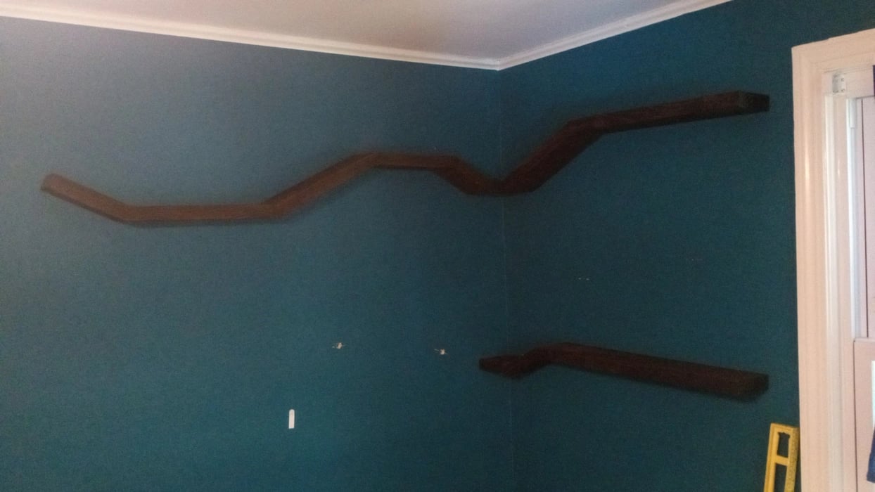 3 floating shelves installed