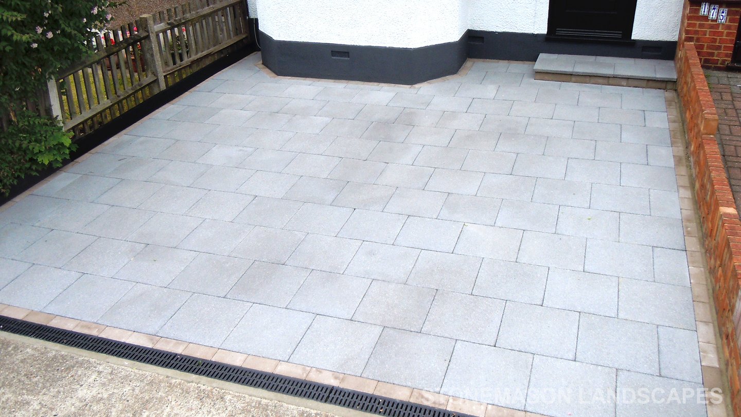Basic grey slab driveway