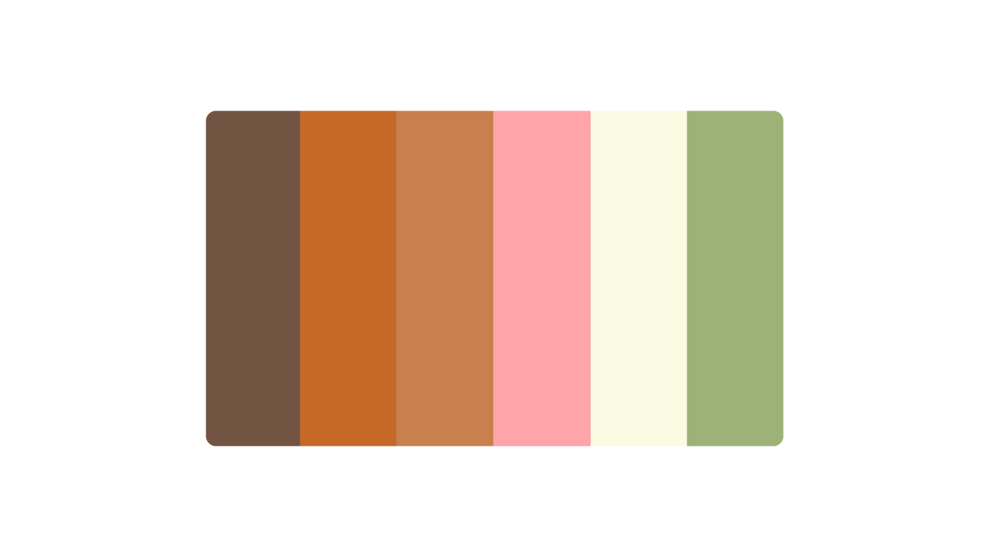 a square shaped color palette of different colors