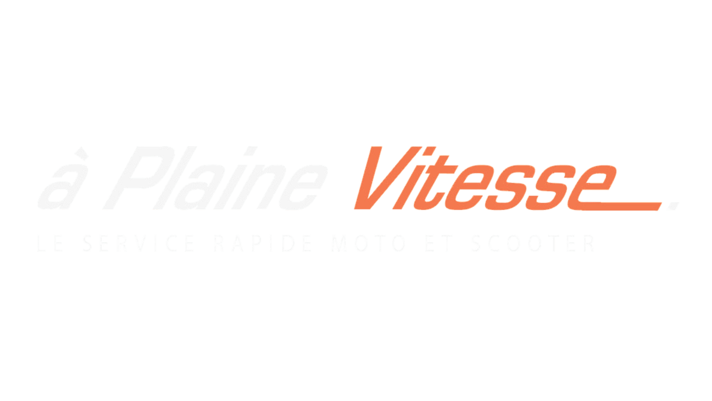 A Plaine Vitesse logo for fast motorcycle and scooter repair services in France.