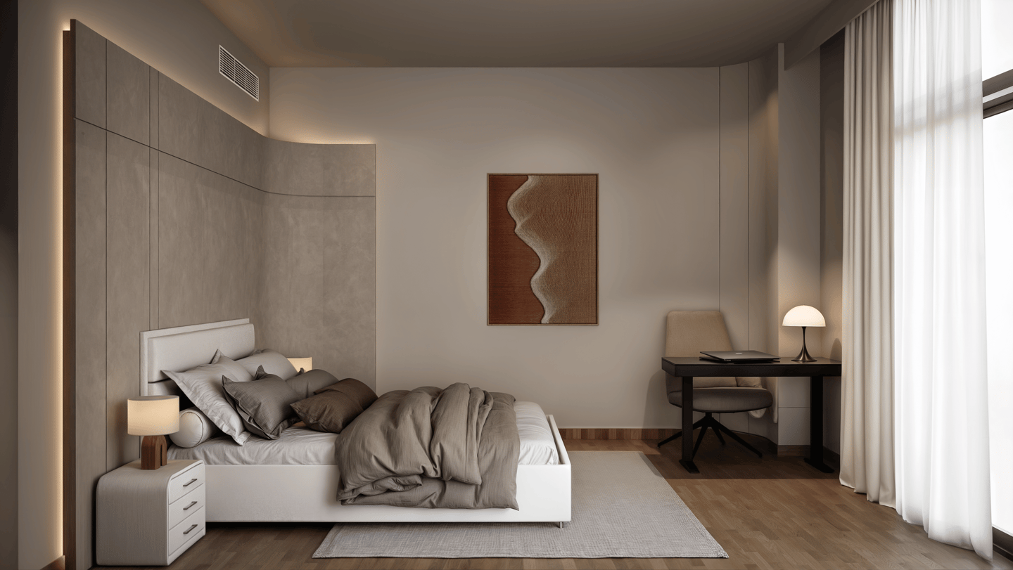 Contemporary luxury bedroom interior Dubai