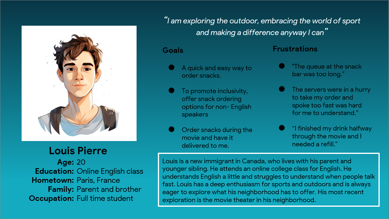user persona -louis