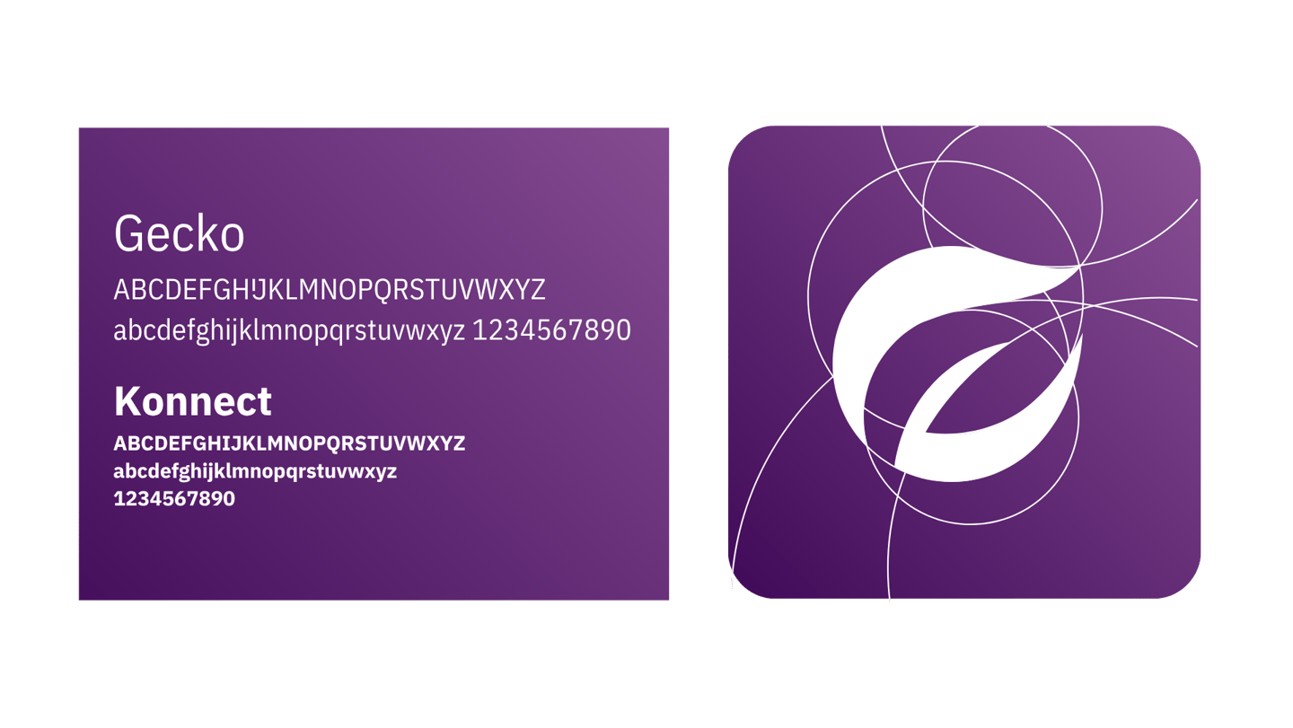 Un guide de branding violet montrant la typographie d'un logo de paysagiste.