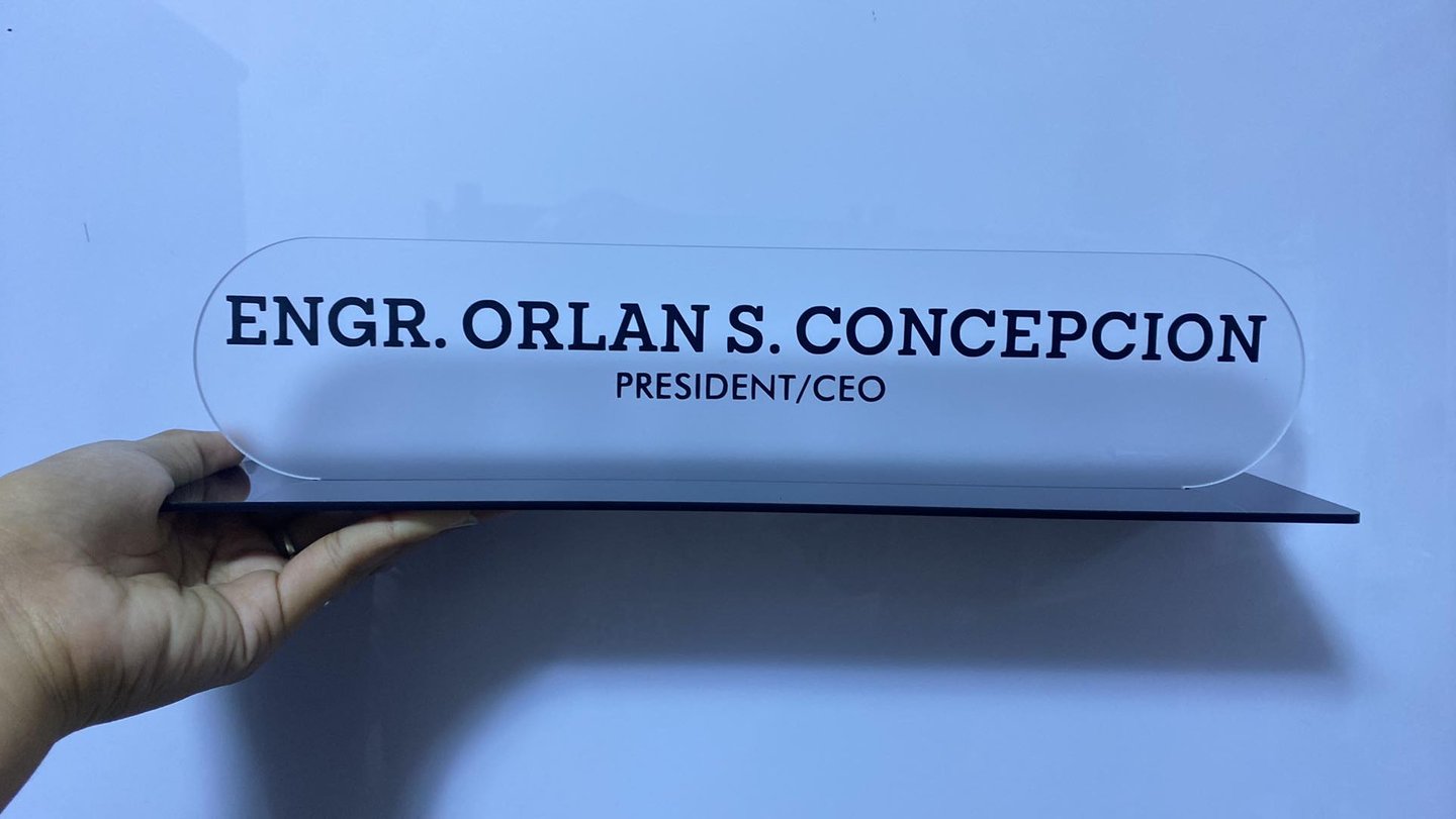 Frosted Acrylic CEO Desk Nameplate