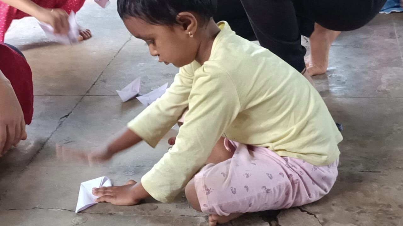 Origami in preschool in India