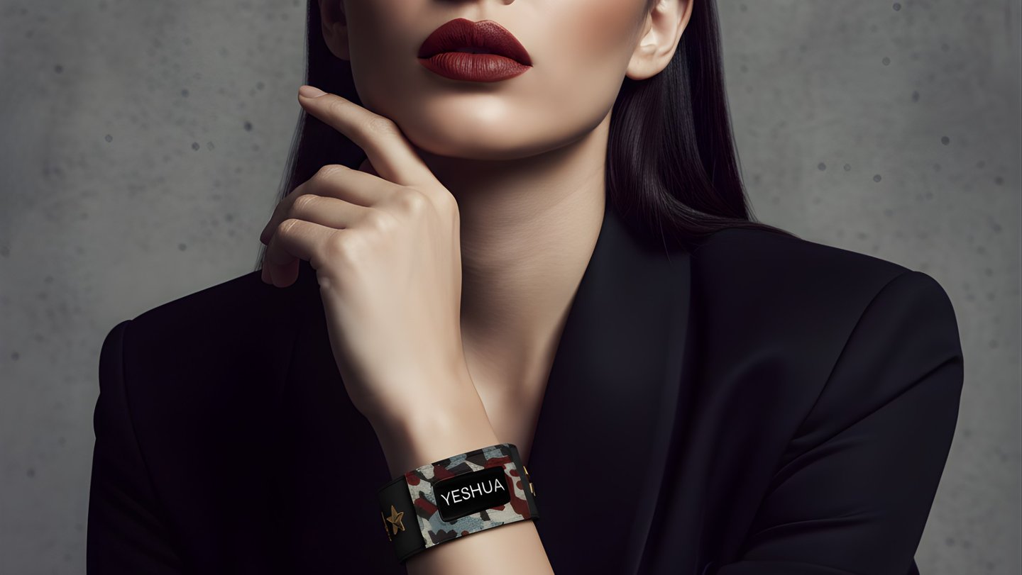 a woman with a bracelet on her wrist