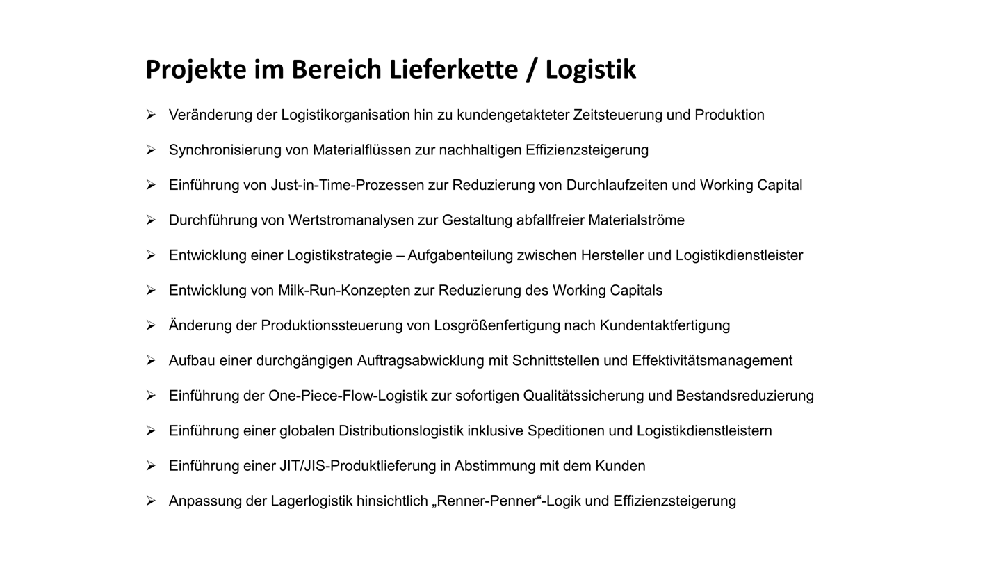 Expertenwissen im Bereich Lieferkette - Logistik
