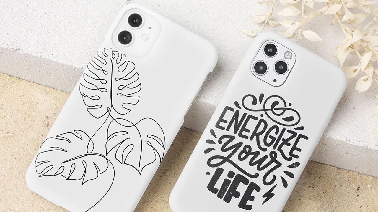 Phone cases with a white background design