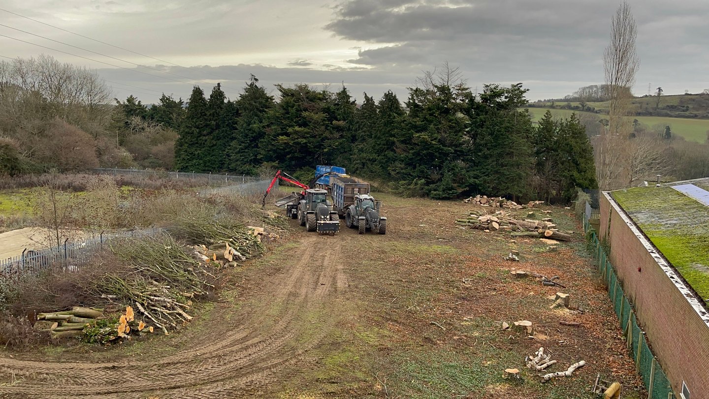 site being cleared by tractors
