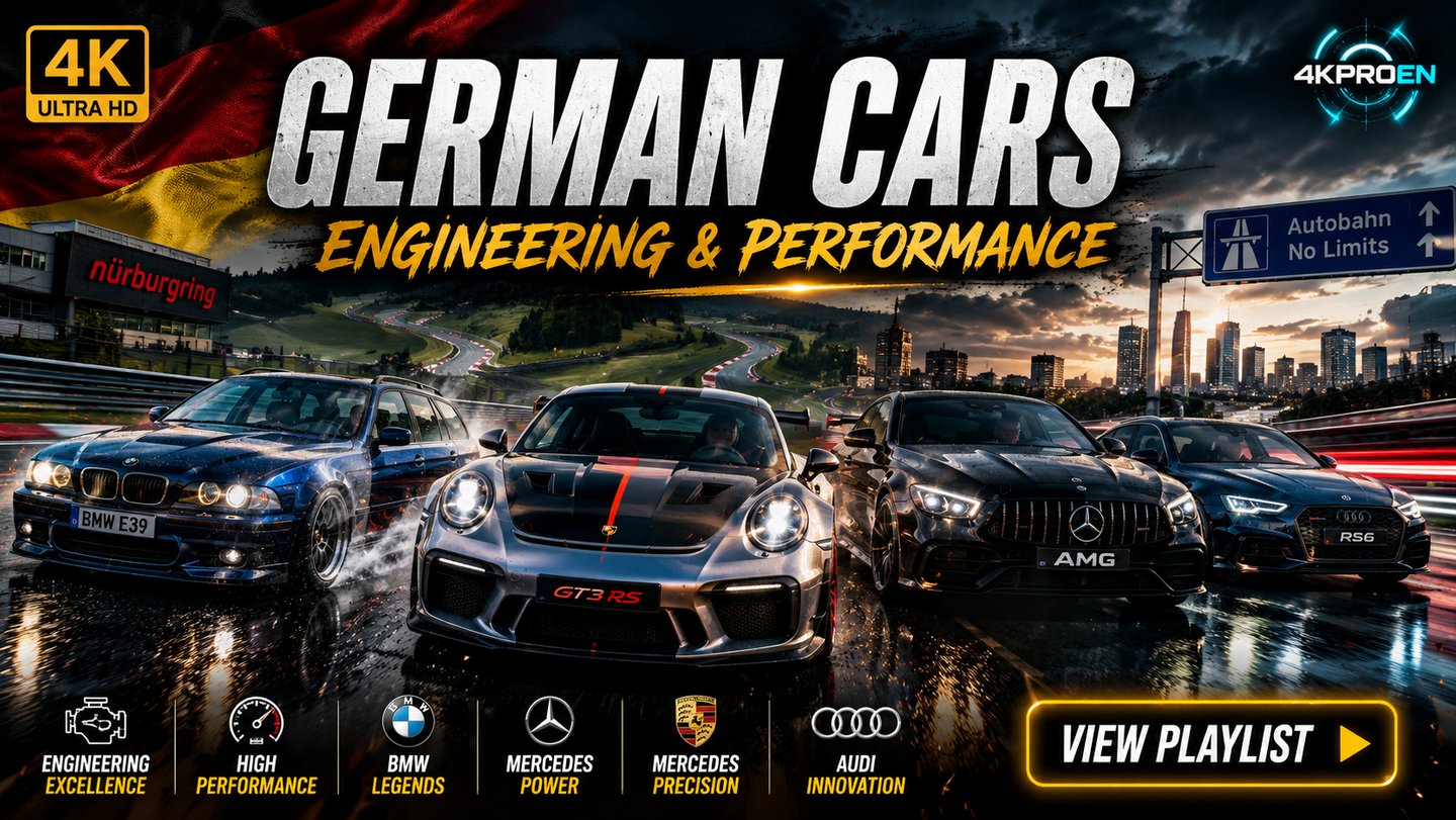     German car reviews and driving experiences in cinematic 4K.