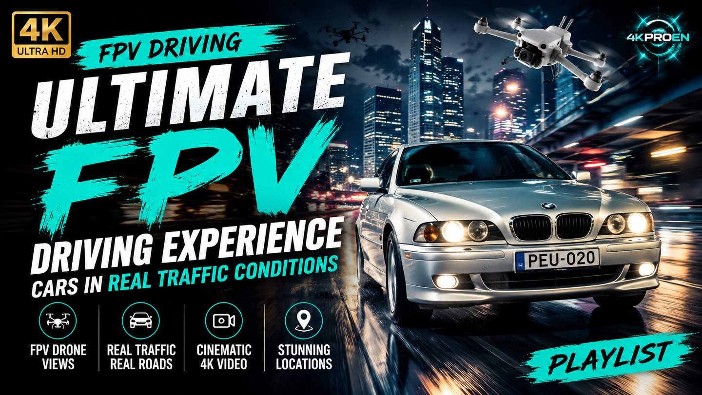     Ultimate FPV POV driving experience in 4K with real traffic and cinematic views.