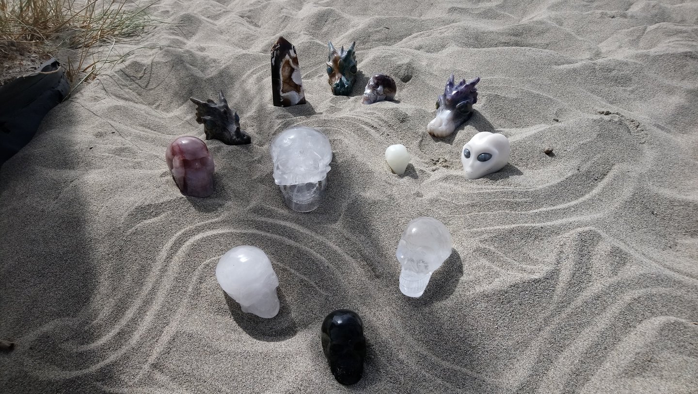 crâne cristal minéral sable