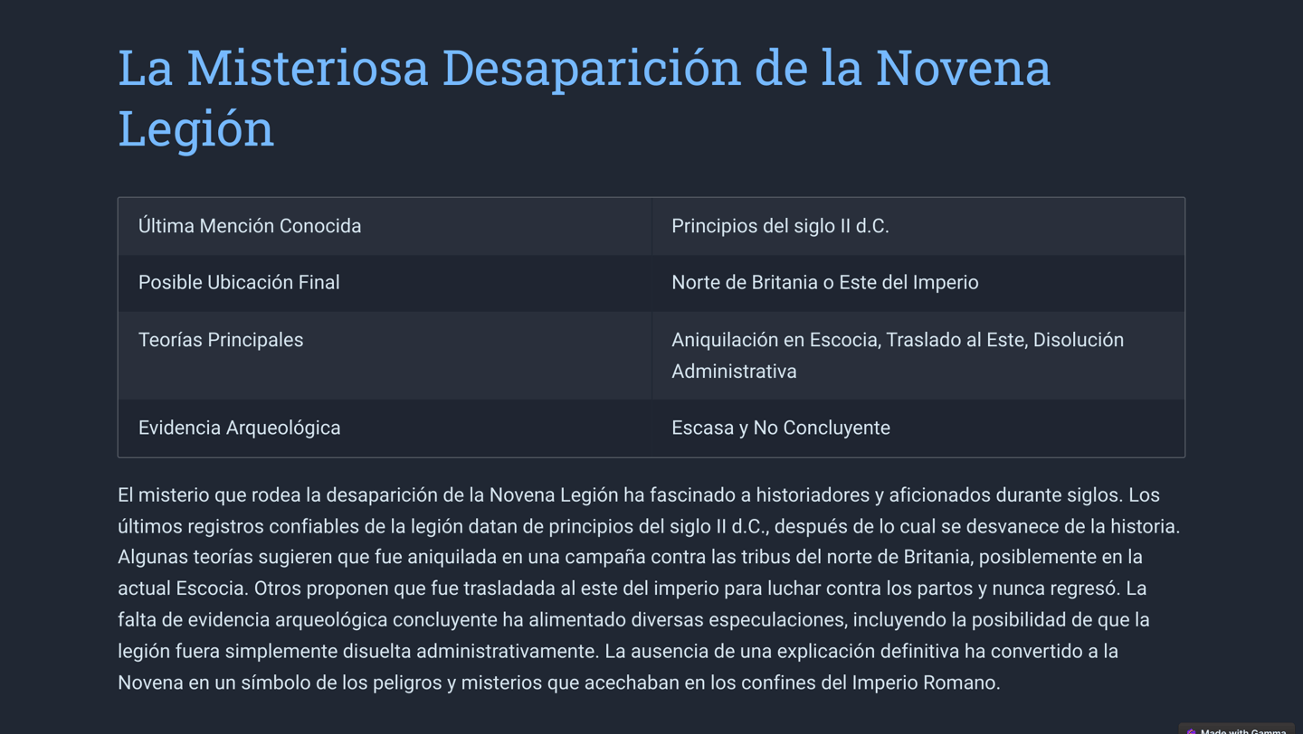 desaparicion de la novena legion
