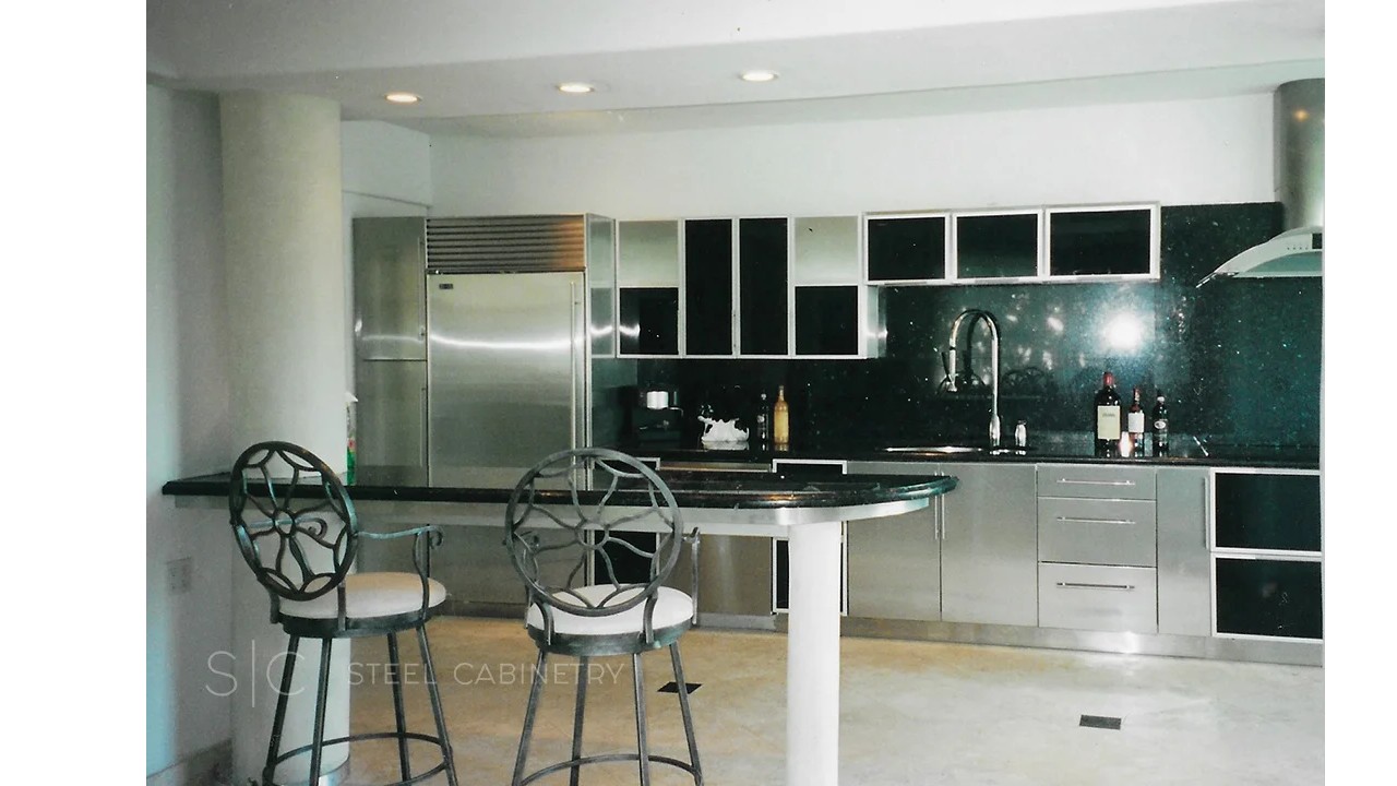 stainless steel combined with black fronts
