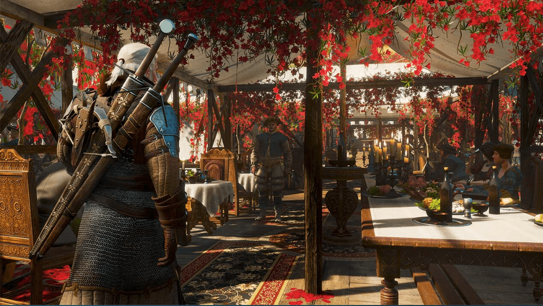 image of geralt participating in the knight games in toussaint in witcher 3