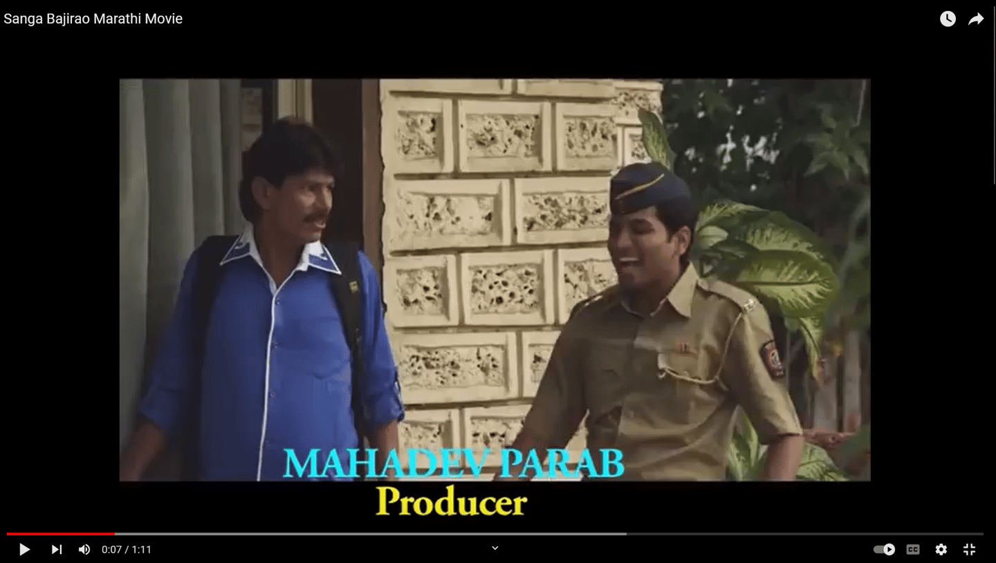As a comedy Havaldar in Marathi Film with Star Comedian Johny Rawat