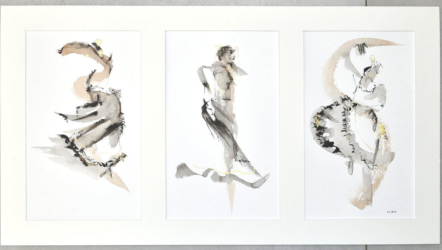 trilogie flamenco dessin à l'encre ink drawing sète