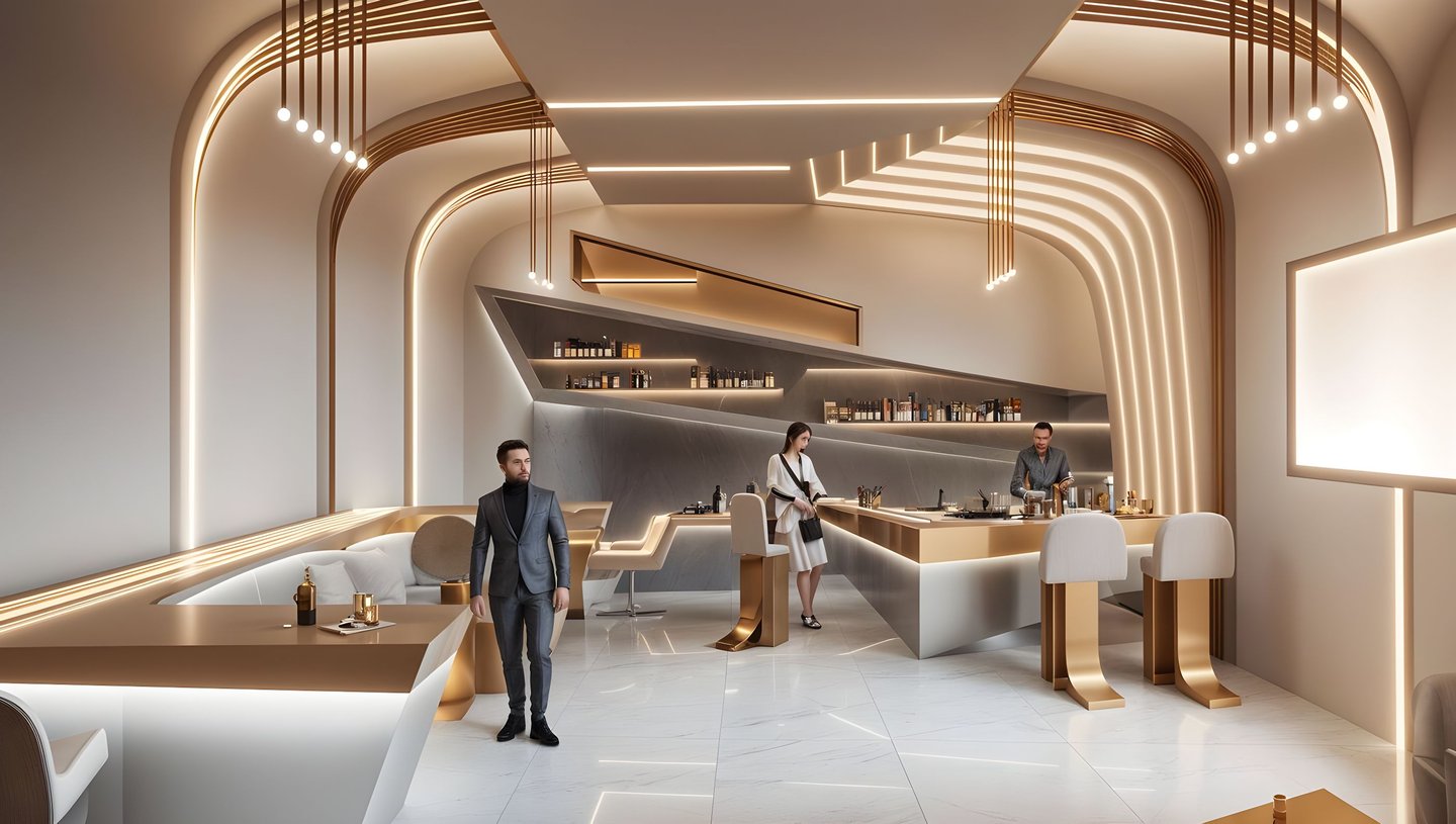 a luxury cafe bar in Toronto great material