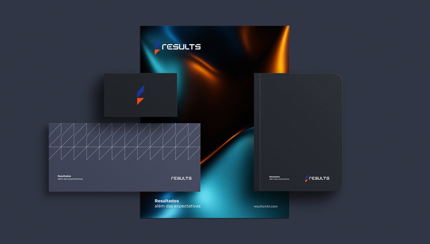 stationery with visual identity results with business card, envelope, diary and folder