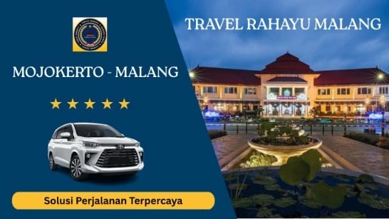Travel Rahayu Malang rute Mojokerto ke Malang pakai mobil Avanza putih dan foto Balai Kota Malang