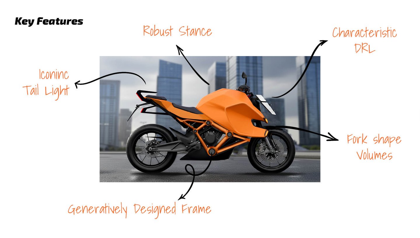 Visual design process sketches showing concept Key Features by Koorosh Shojaei