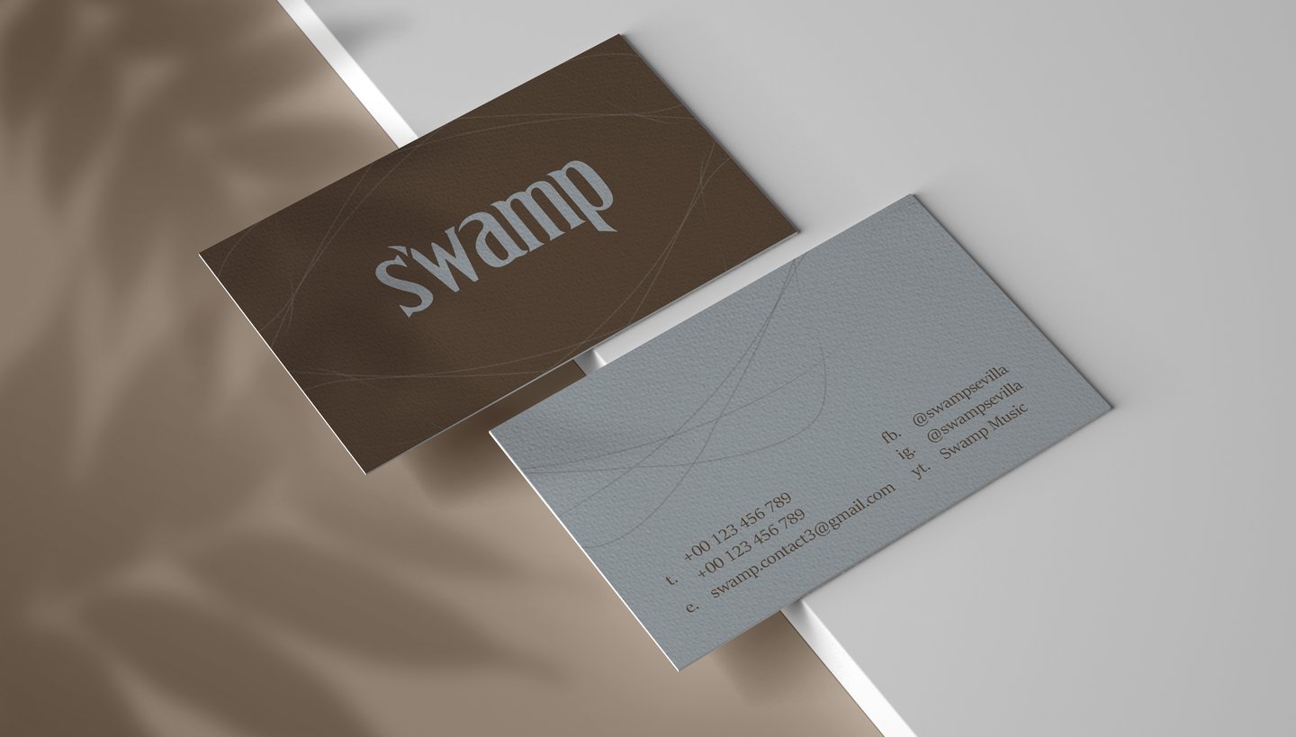 tarjetas de visita con el logotipo de swamp